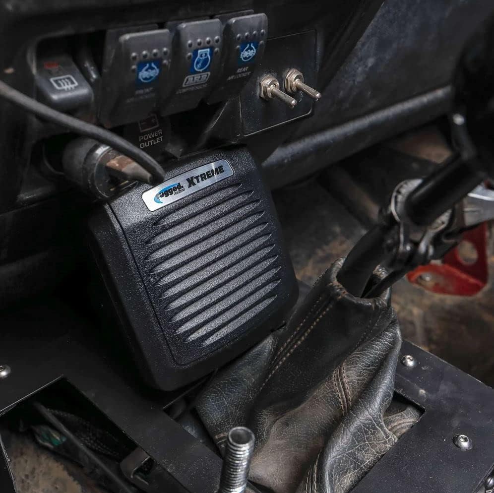 Rugged Radios All-Terrain Waterproof External Speaker for Two-Way Mobile Radios: 15W Clear Audio with Volume Control for UTVs, Chase Trucks & Base Stations