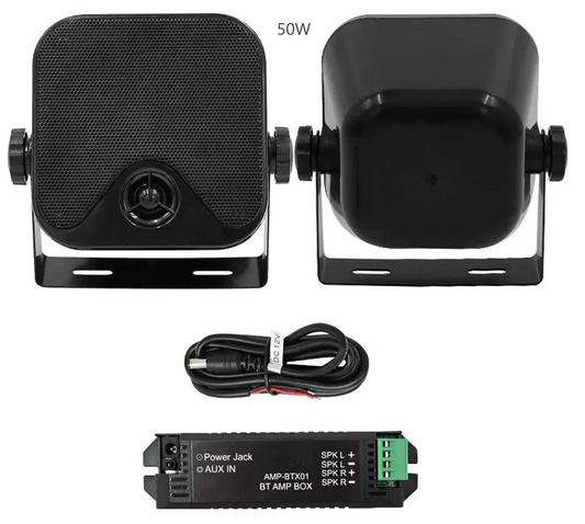 4" Bluetooth Marine Speakers 100 Watts 2-Way Ideal, crystal-clear sound for  boats, RVs, golf carts