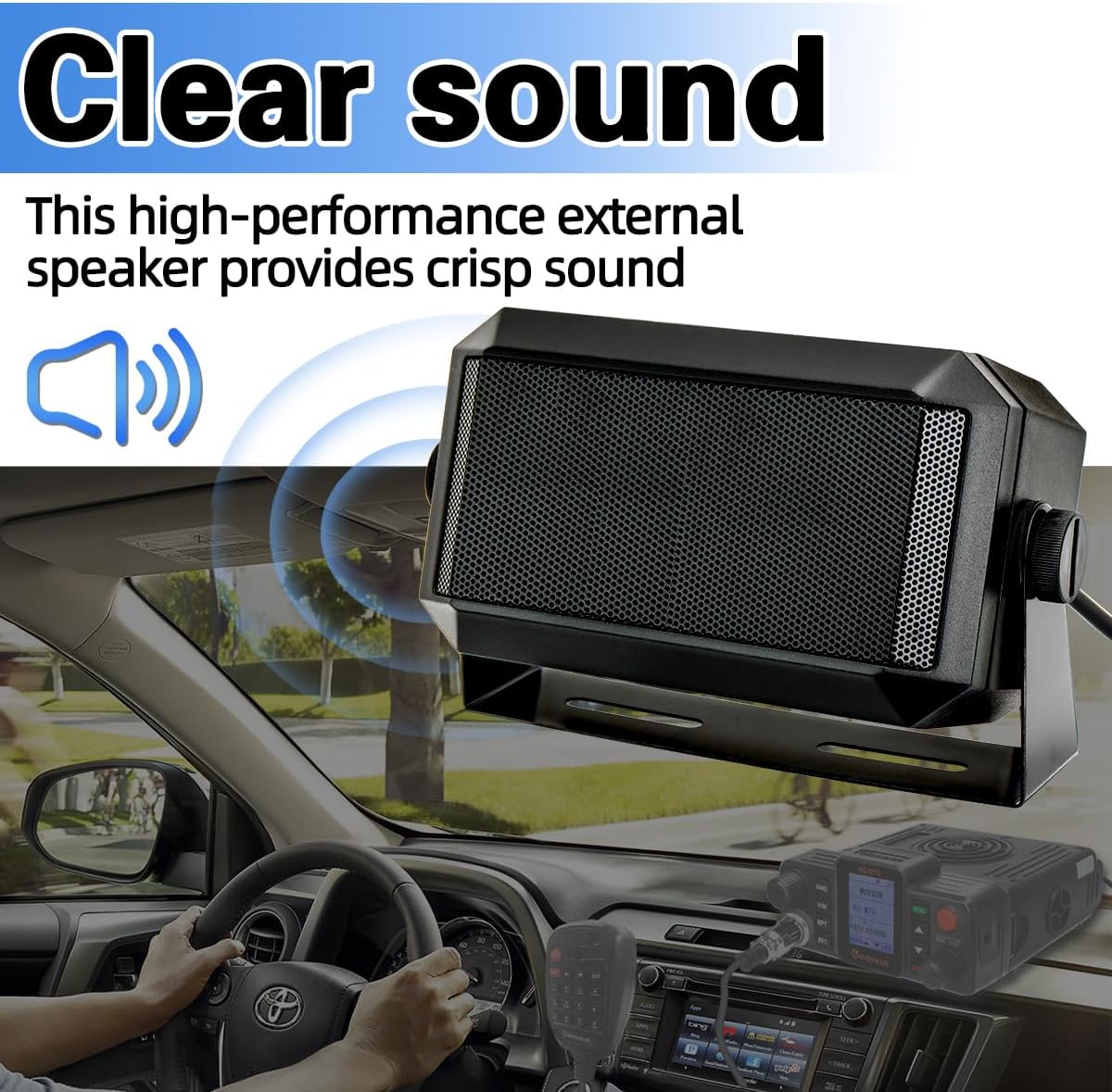 Rectangular External Communications Speaker/CB Radio Speaker for Ham Radio, External Scanners for All 3.5mm Audio Plug CB Radios and Mobile Radio
