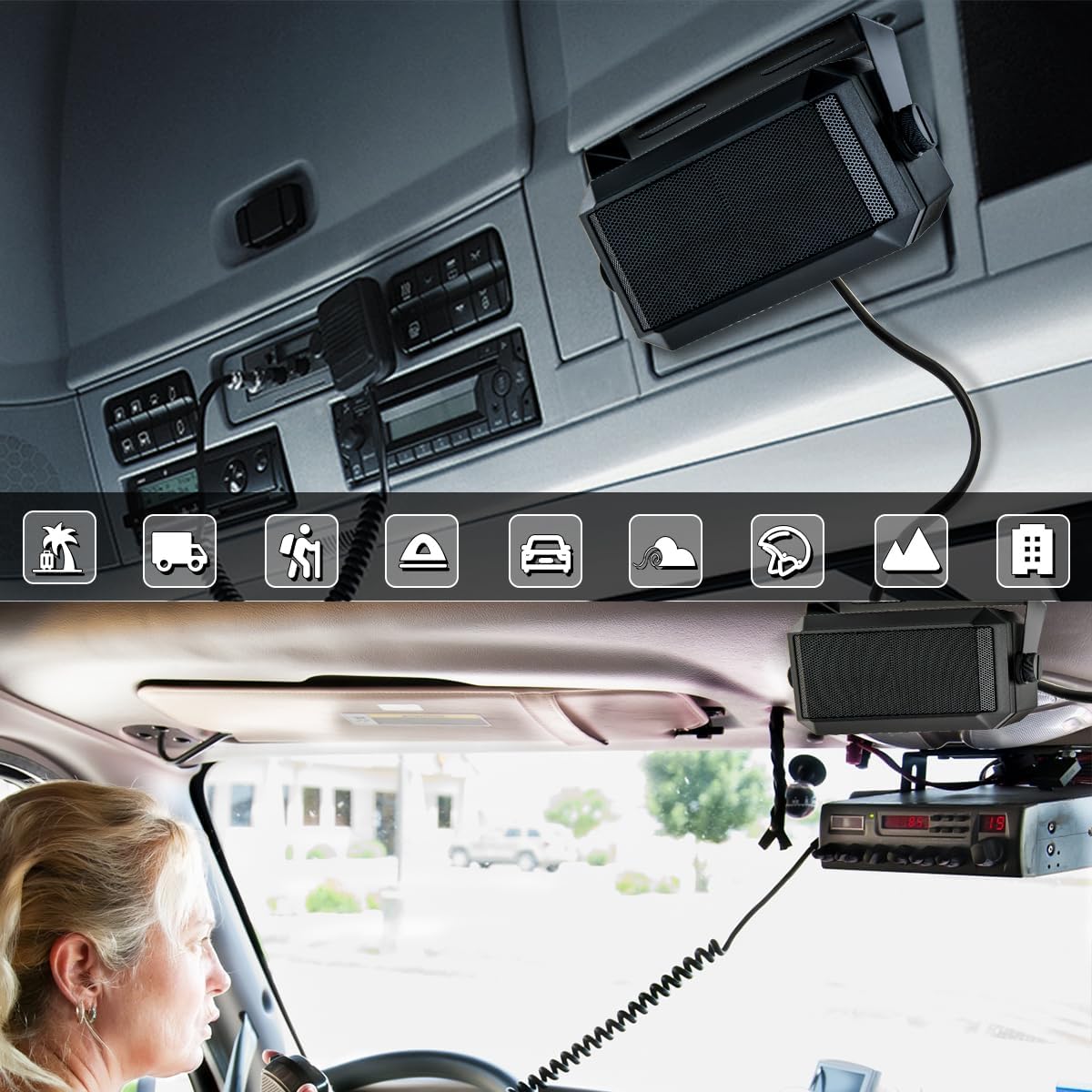 Rectangular External Communications Speaker/CB Radio Speaker for Ham Radio, External Scanners for All 3.5mm Audio Plug CB Radios and Mobile Radio